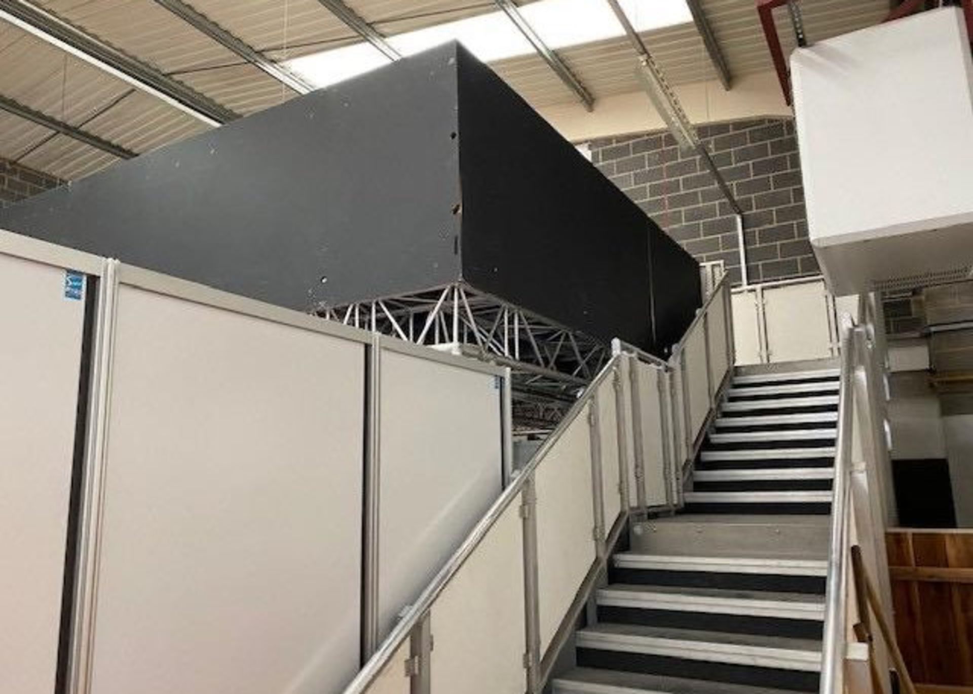 1 x 8m x 10m Truss Mezzanine with Staircase, Solid Floor And Ballustrade- CL548 - Location: Near - Image 9 of 10