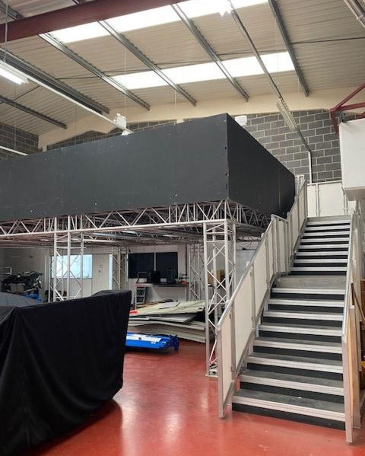 1 x 8m x 10m Truss Mezzanine with Staircase, Solid Floor And Ballustrade- CL548 - Location: Near - Image 6 of 10