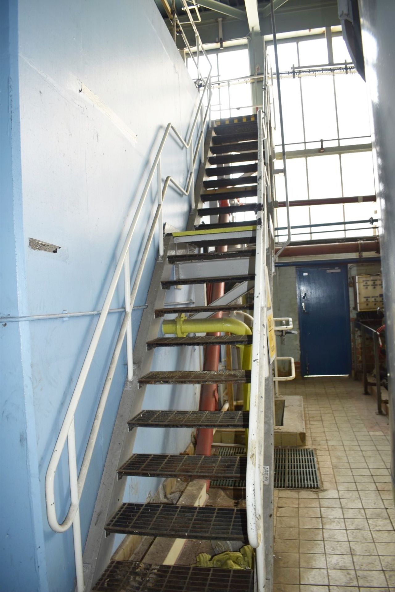 1 x Dorman Long Steel Staircase With Hand Rails, Perforated Steps and Top Platform - Image 11 of 13