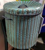 1 x Decorative Woven Basket With Lid and Handles - CL554 - Ref IM251 - Location: Altrincham WA14