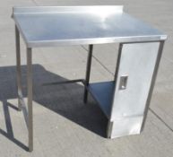 1 x Stainless Steel Commercial Prep Unit With Cupboard Storage