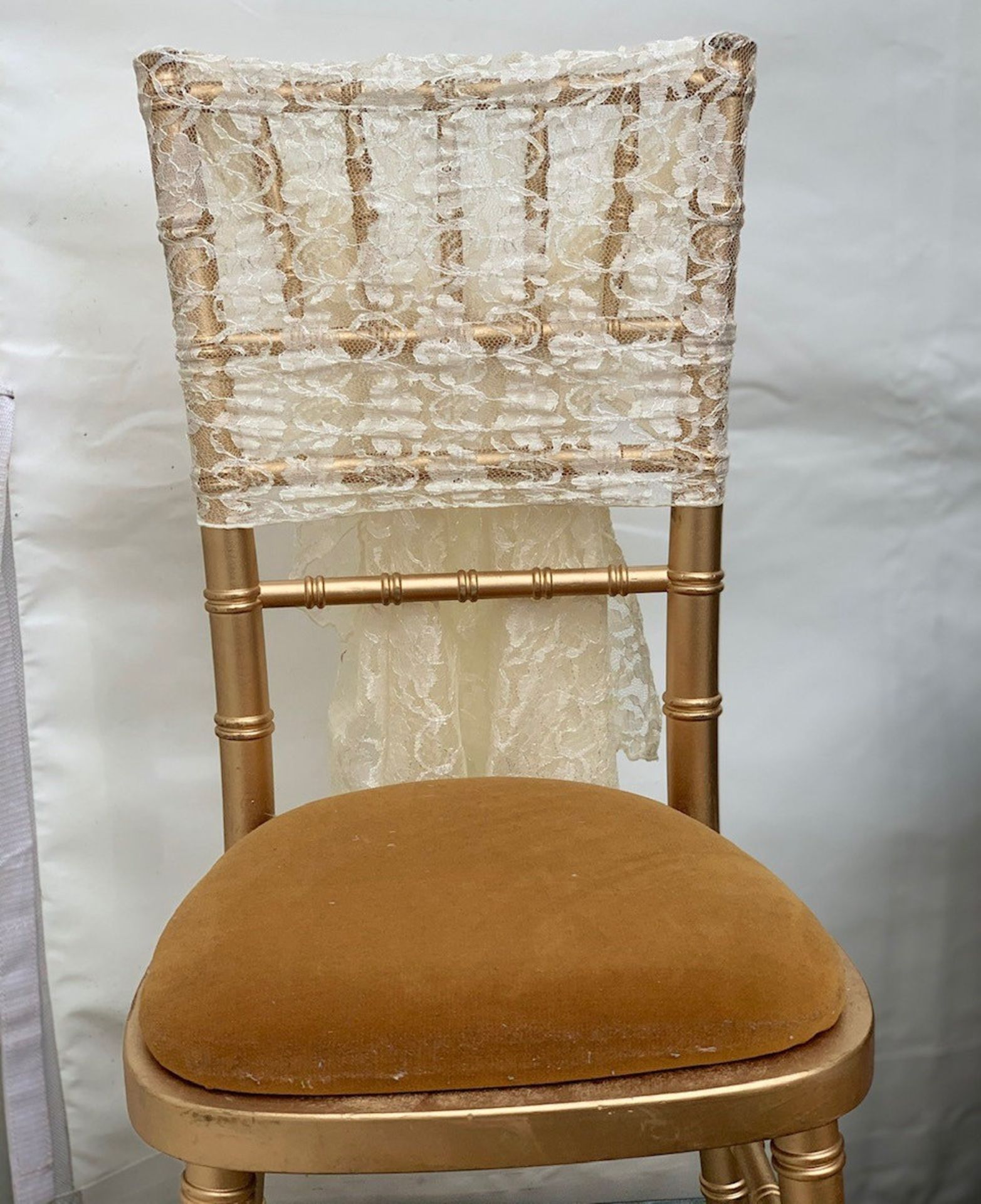 Approximately 100 X Cream Lace Chair Hoods - Mixed Styles But Can Be Pre-owned Together - Dimensions - Image 2 of 4