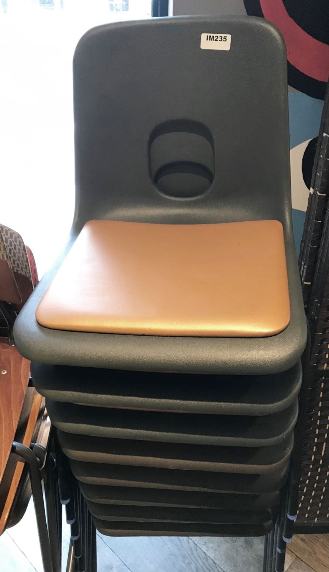8 x Stackable Chairs With Padded Seats - CL554 - Ref IM235 - Location: Altrincham WA14