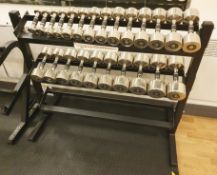 24 x Hampton Dumbbell Weights With Stand - Various Weight Sizes Included - CL552 - Location: West