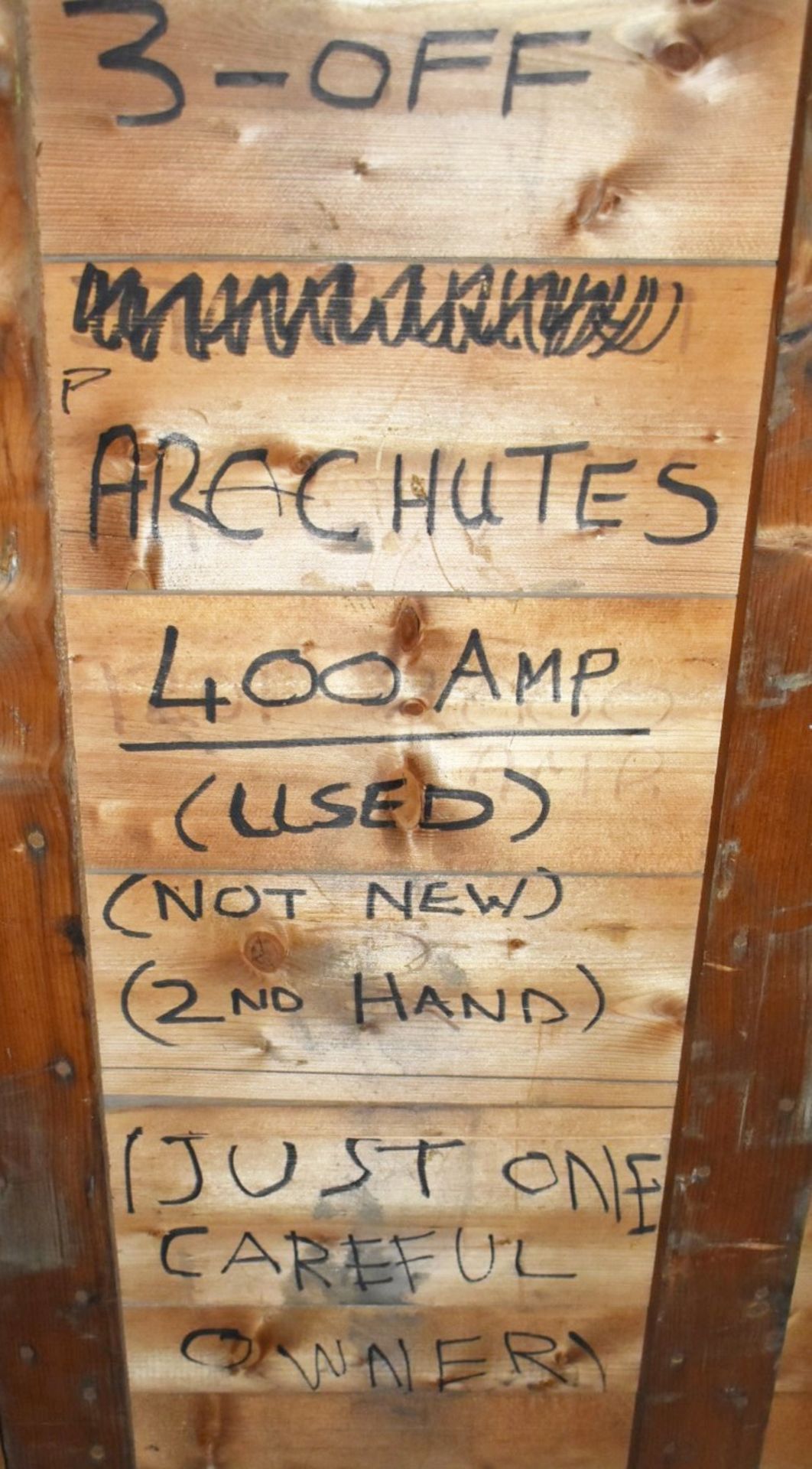 3 x Arc Chutes 400 amp in Vintage Wooden Crate - Ref EP - CL451 - Location: Scunthorpe, DN15 - Image 3 of 3