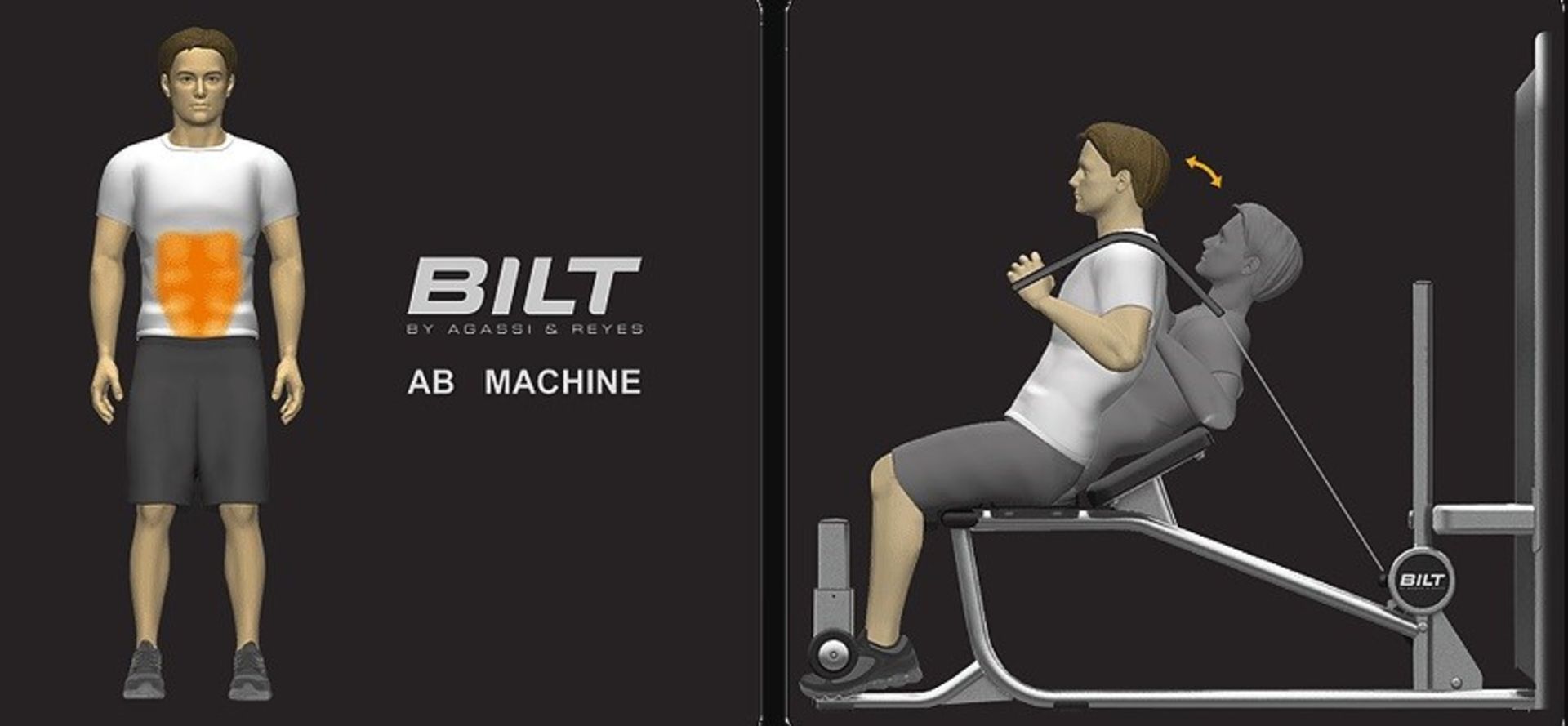 1 x BILT Abdominal Commercial Gym Machine By Agassi & Reyes - BCAB01 - CL500 - New / Boxed Stock - - Image 4 of 6
