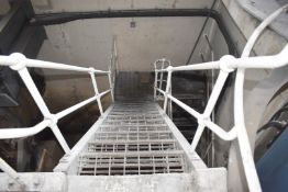 1 x Steel Staircase With Hand Rails, Perforated Steps and Platform - Approx Dimensions: Overall