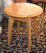 6 x Light Wooden Pub / Bistro Tables by Pedley Furniture - Small Compact Round Size - Ideal For