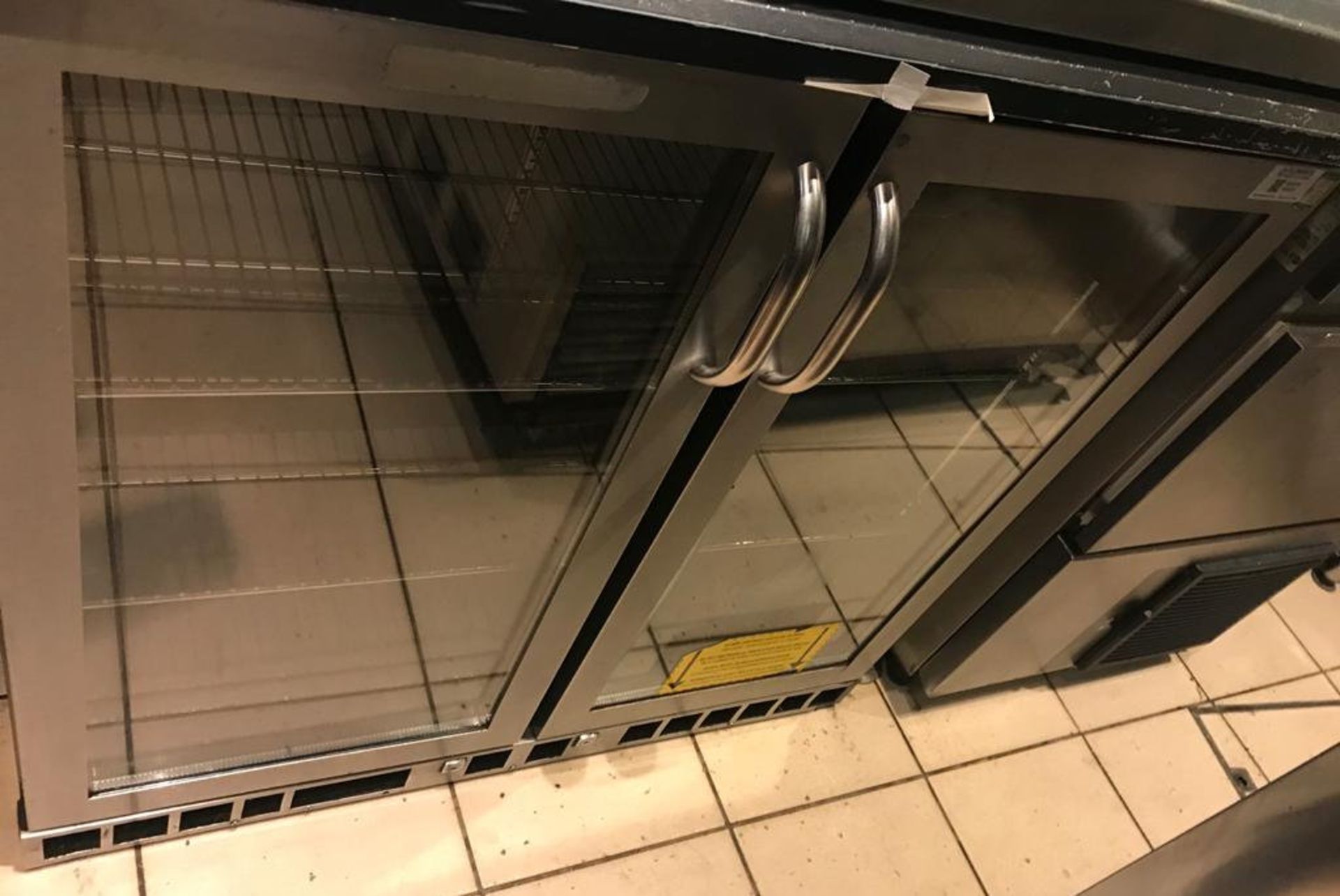 1 x Double Glass Door Bottle Fridge - Recently removed from London premises of a well-known