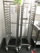 3 x Mobile Upright Tray Holders - H165 x W38 x D58 cms - C3B2 - CL554 - Ref IM296 - Location: