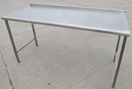 1 x Stainless Steel Commercial 1.8 Metre Long Prep Table