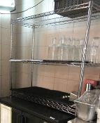 1 x Wire Shelving Unit On Castors - H181 x W100 x D40 cms - CL554 - Ref IM201 - Location: Altrincham