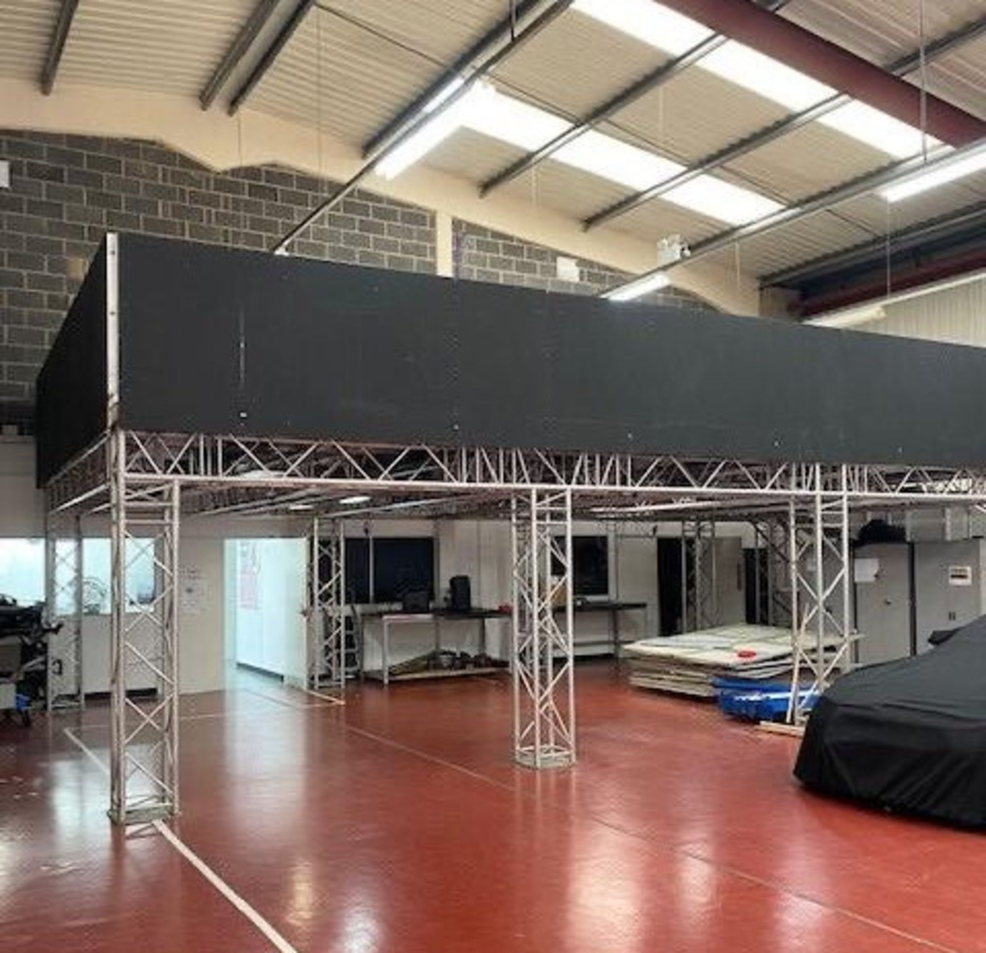 1 x 8m x 10m Truss Mezzanine with Staircase, Solid Floor And Ballustrade- CL548 - Location: Near