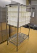 1 x Stainless Steel Upright Unit With Rail Shelves - H170 x W100 x D60 cms - CL455 - Ref CB310 - Lo