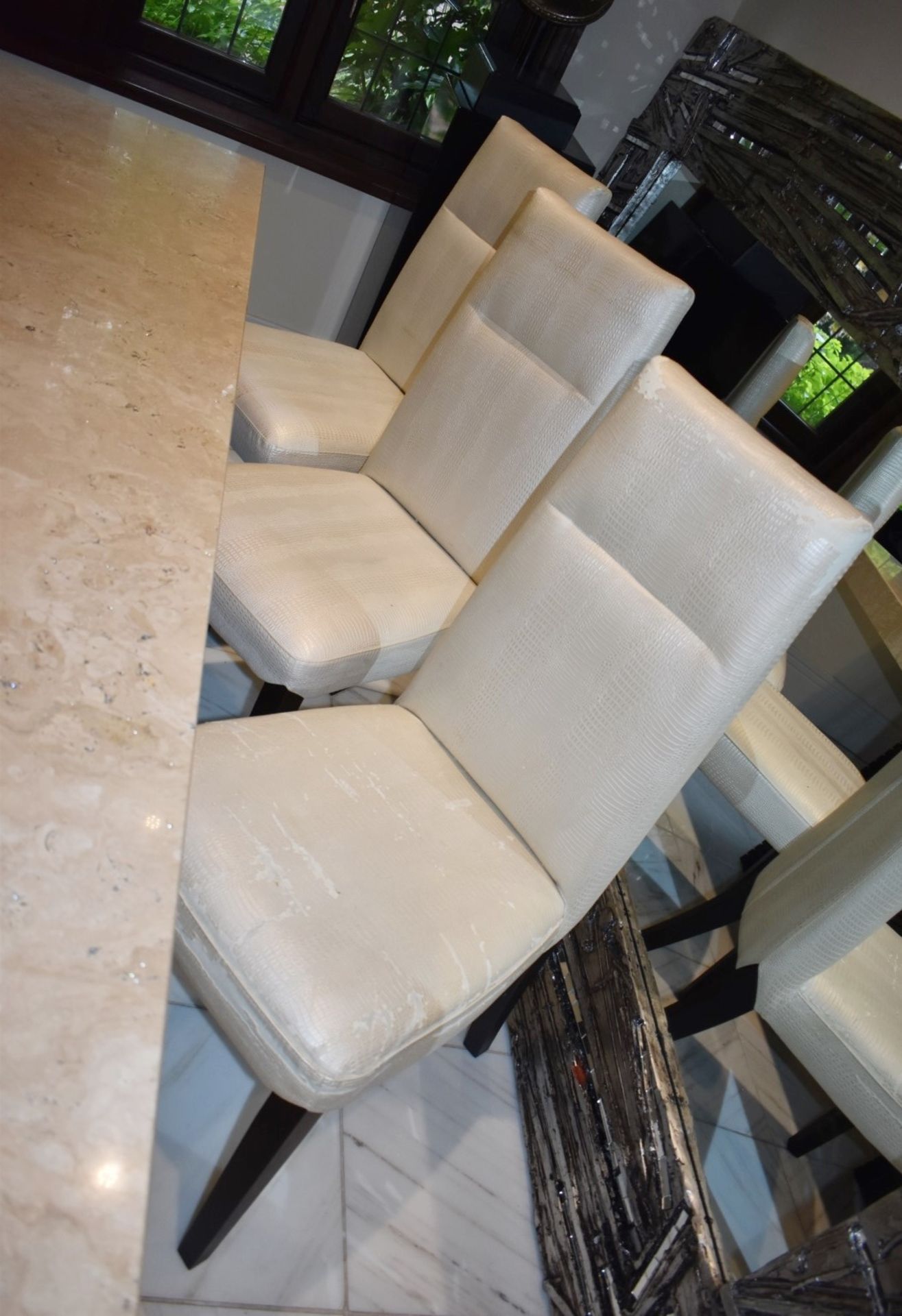 8 x High Back Dining Chairs Upholstered in Faux Crocodile Material - CL546 - Location: Hale, - Image 4 of 9