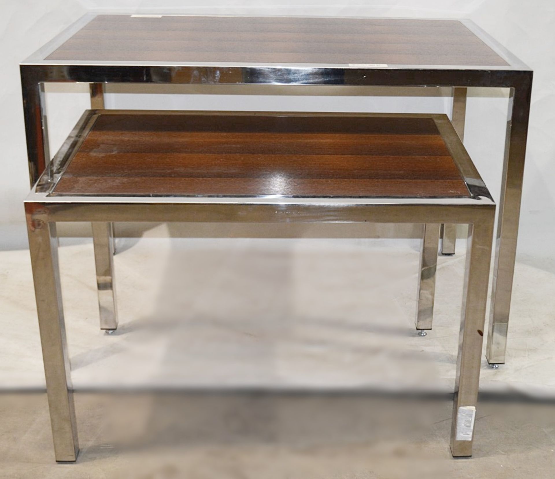 A Pair Of Rectangular Nesting Retail Shop Display Tables - Max Dimensions: H92 x W135 x D90cm - Ex- - Image 4 of 8