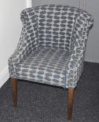 10 x Club Chairs Upholstered in Blue Fabric With Studded Detail - Ideal For Clubs, Pubs or