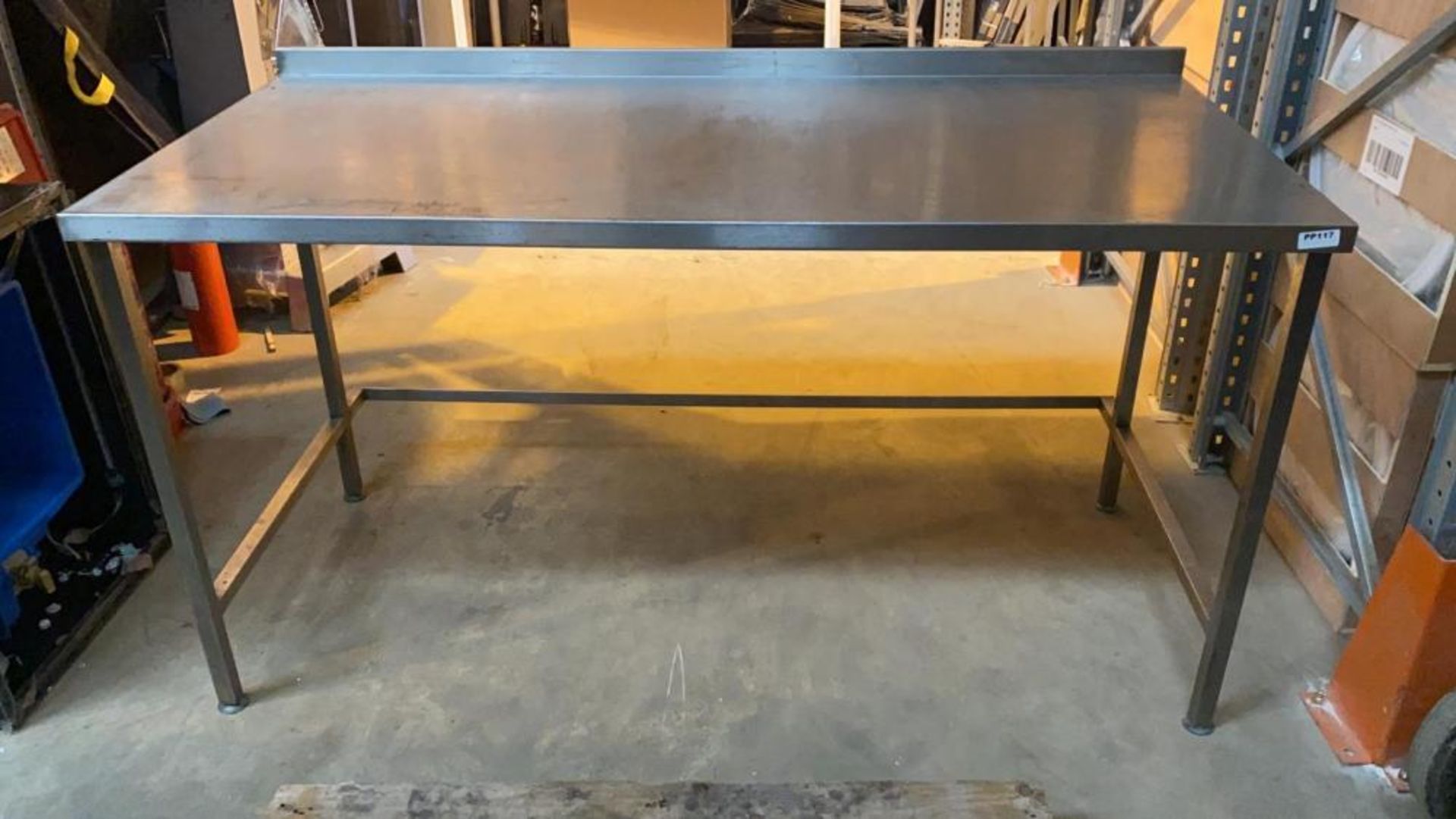 1 x Long Stainless Steel Commercial Kitchen Prep Table With Upstand - Dimensions: 170L x 80D x 90H c - Bild 2 aus 2