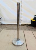 6 x Silver Stanchion Poles - Dimensions: 95cm (h) x 30cm (w) - Pre-owned - CL548 - Location: Near