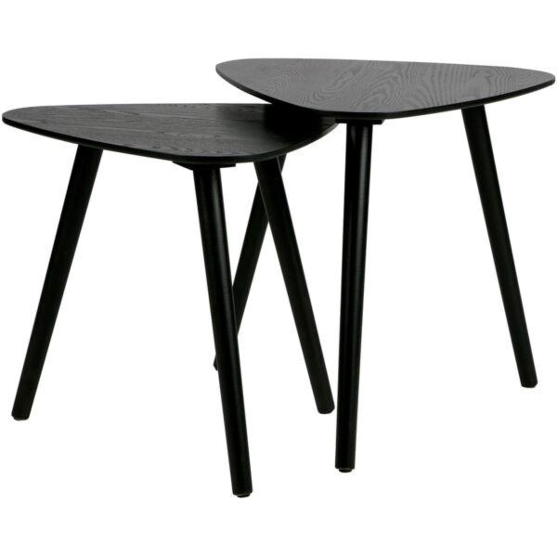 Set Of 2 x NILA Contemporary Wooden Side Tables In BLACK - Made By Woood - Brand New Boxed Stock - C - Image 4 of 6