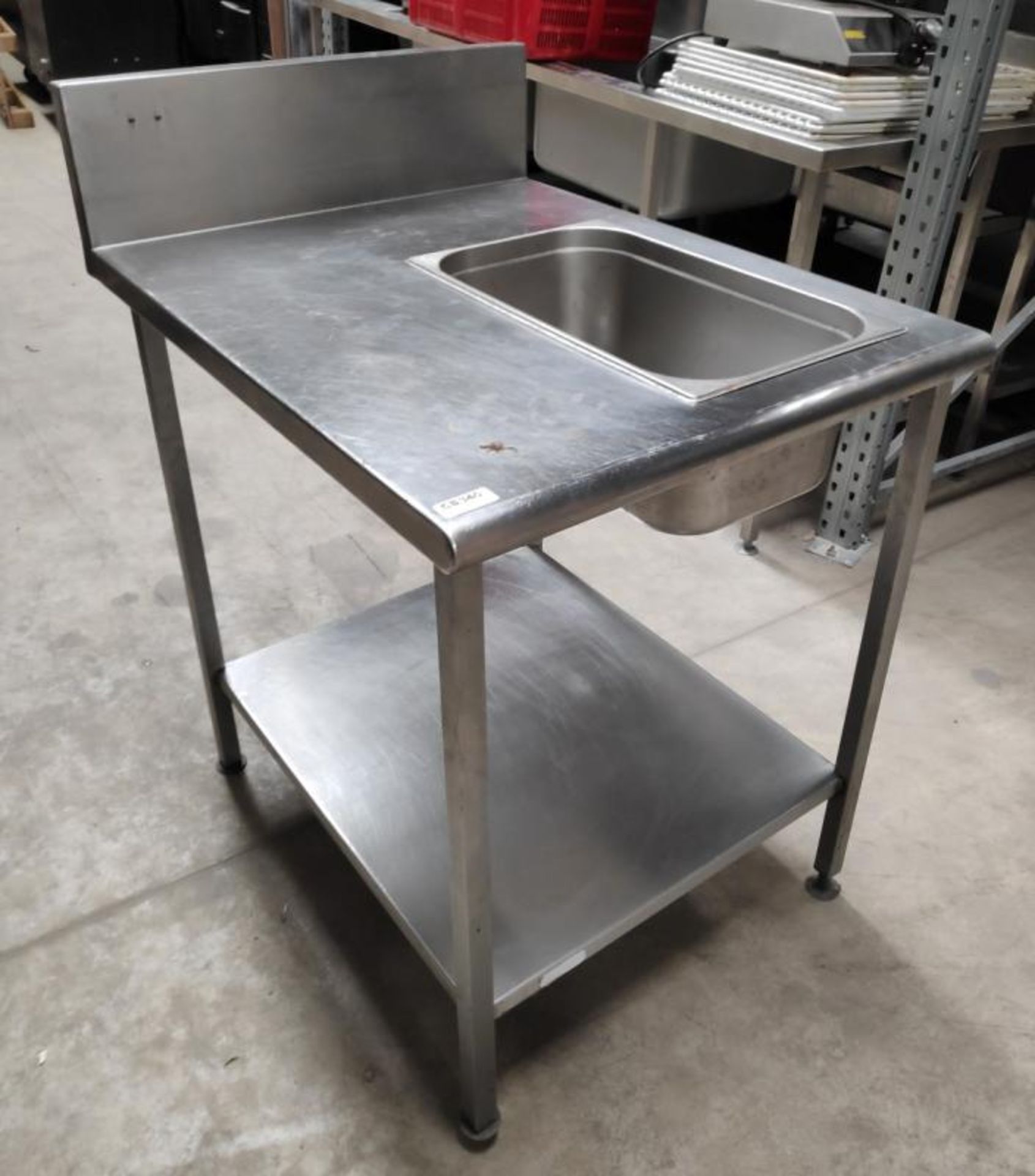 1 x Stainless Steel Commercial Kitchen Prep Table With Space for Gastronorm Pan (Included), Curved F - Bild 3 aus 6