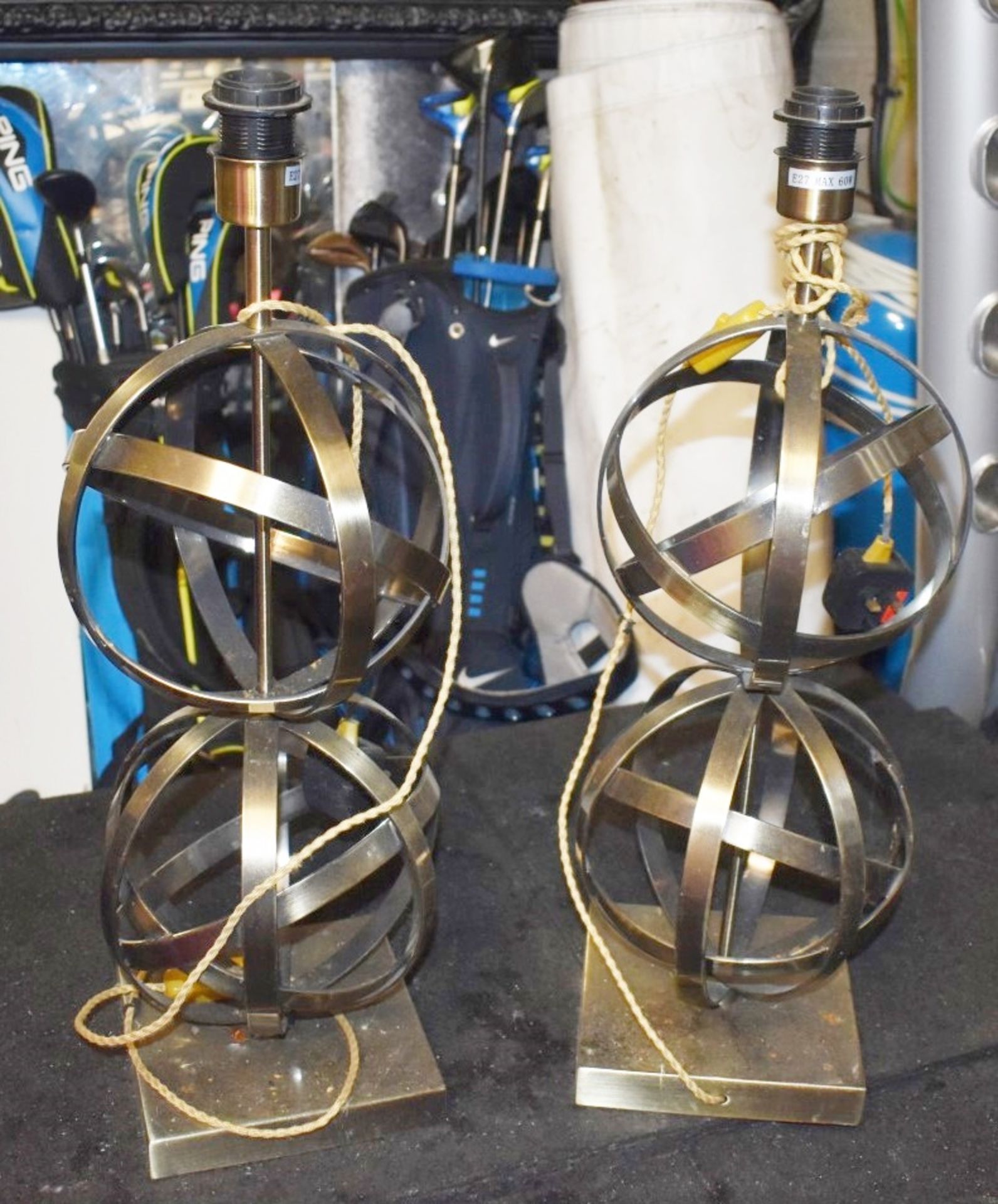 Pair of Table Lamps With Antique Brass Finish - CL546 - Location: Hale, Cheshire - NO VAT ON THE