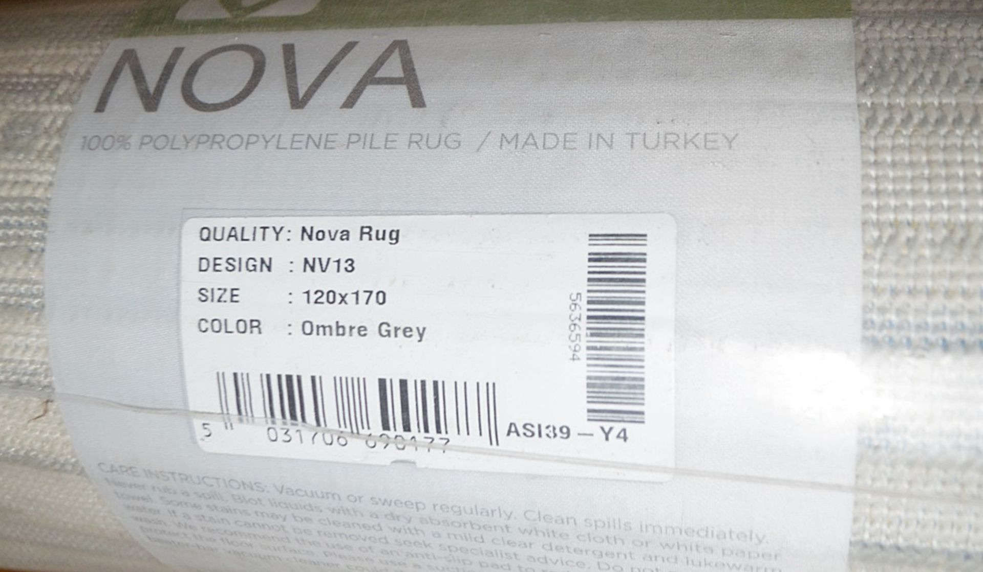 1 x Asiatic Carpets 'NOVA' Rug In Ombre Grey NV13 - Brand New & Sealed - Made In Turkey - - Image 7 of 7