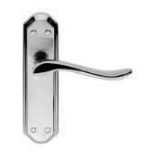 2 x Lytham Door Handle Pairs Latch in Satin Chrome - Brand New Stock - Location: Peterlee, SR8 -