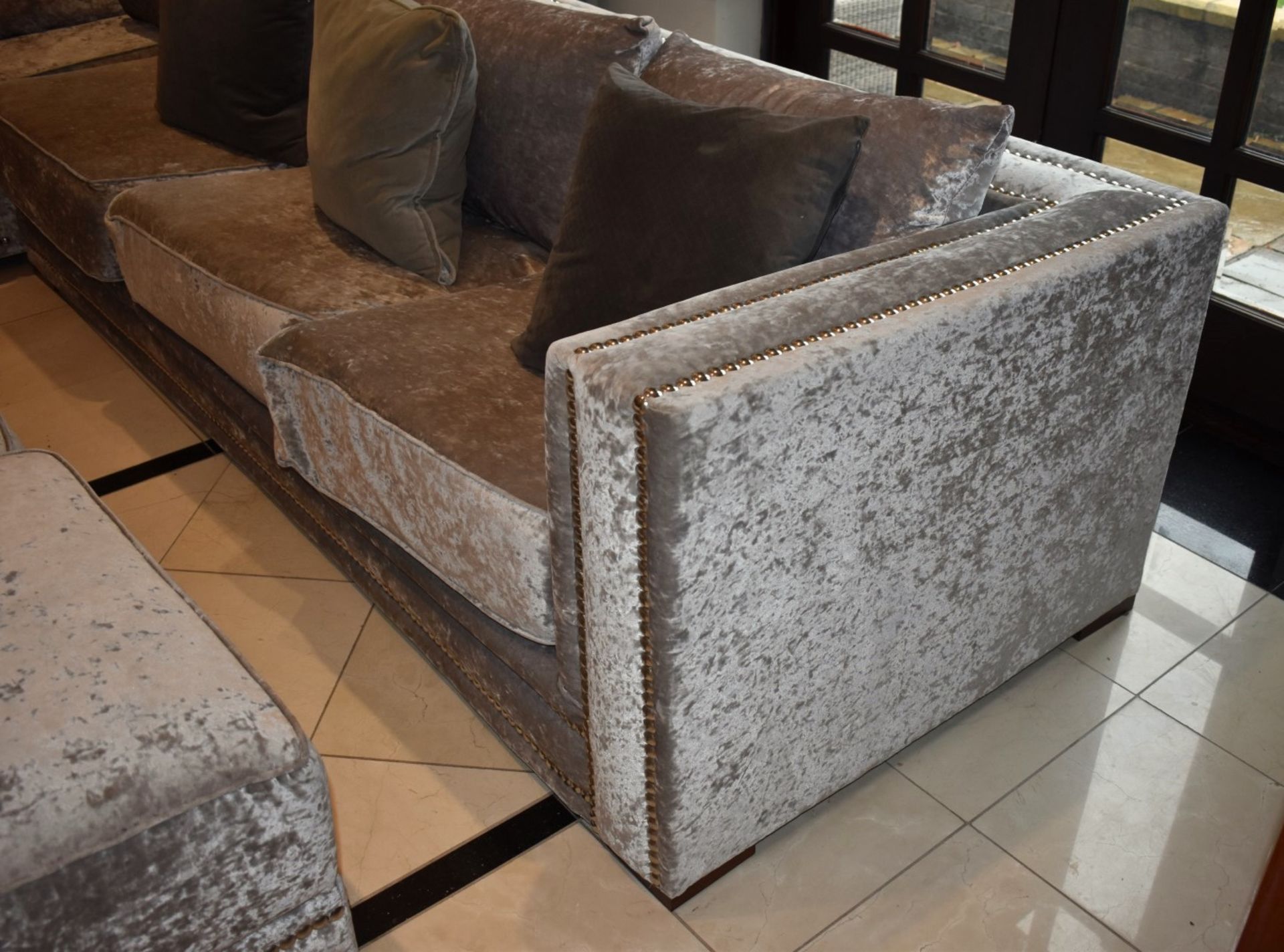 1 x Bespoke Handcrafted Corner Sofa With Ottoman Storage Footstool - Image 6 of 15