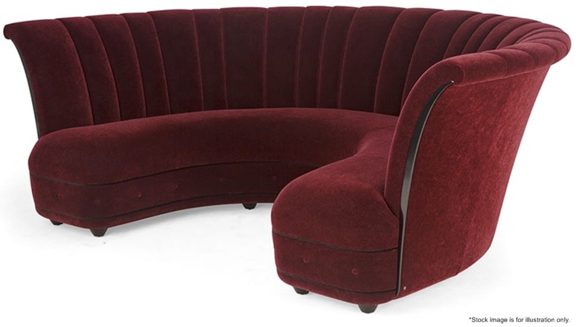 1 x Christopher Guy 'Ditto' Horseshoe-Shaped Dining Room Banquette Sofa Seating, In Burgundy Velvet