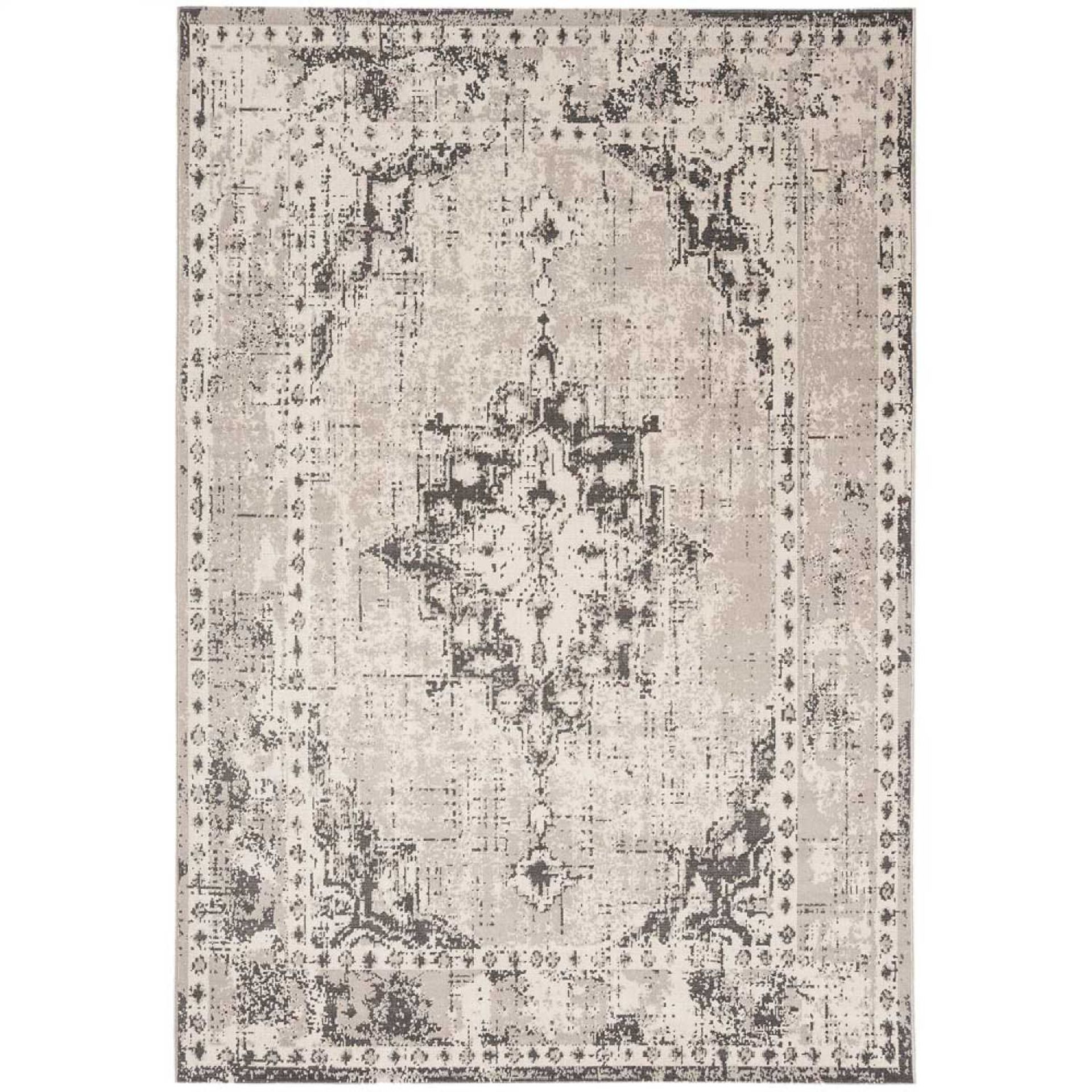 1 x Vintage Style Persian Inspired 'Revive' Rug In Grey - Ref: LF316 - Dimensions: 160x230cm - Power - Image 2 of 3