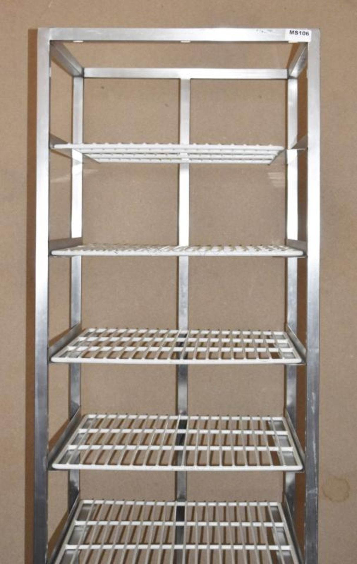 1 x Stainless Steel 8 Tier Mobile Shelf Unit For Commercial Kitchens With White Coated Wire Shelves - Image 3 of 11