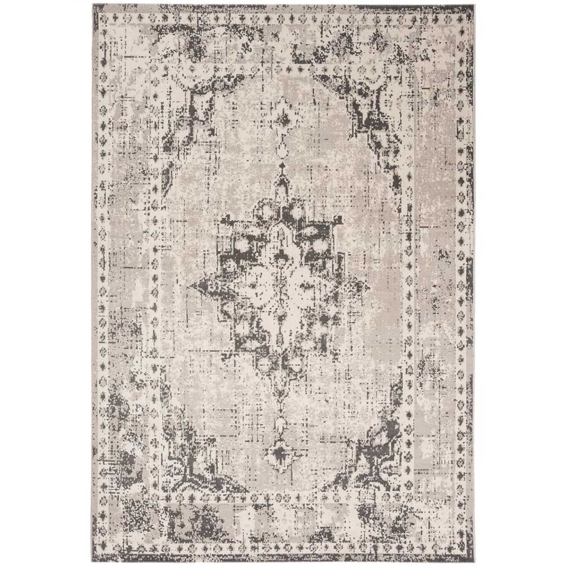 1 x Asiatic London 'Revive' Medallion Rug In Grey (RE02) - Dimensions: 200x290cm - Power Loomed In - Image 2 of 3