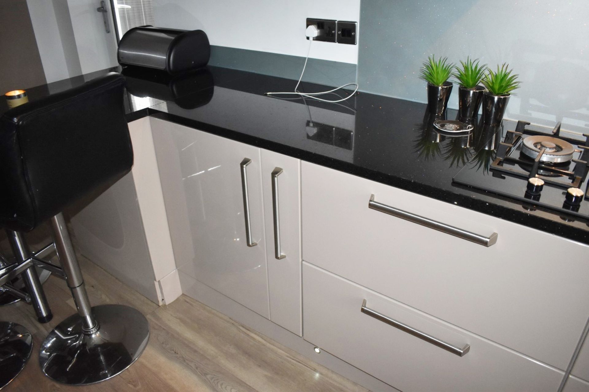 1 x Contemporary Mocha Fitted Kitchen Featuring Galaxy Granite Worktops, Breakfast Bar With Stools - Image 33 of 77