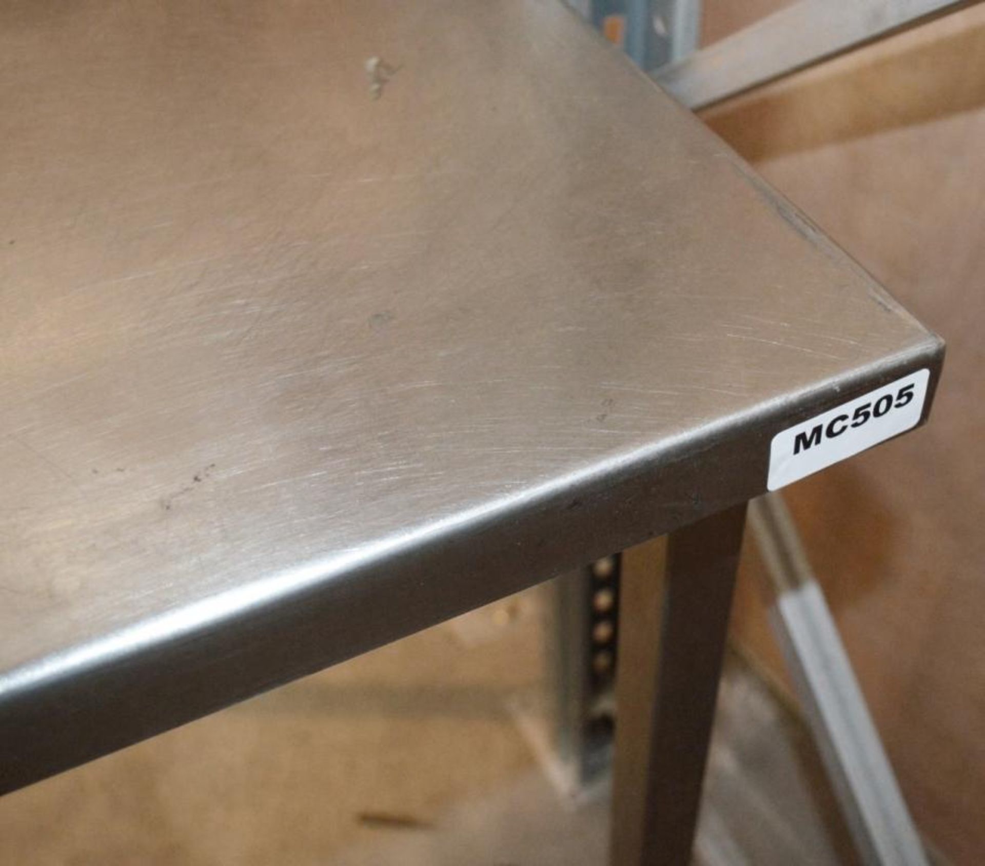 1 x Stainless Steel Commercial Kitchen Prep Table - Dimensions: W76 x D46 x H87cm - Very Recently Re - Bild 4 aus 4