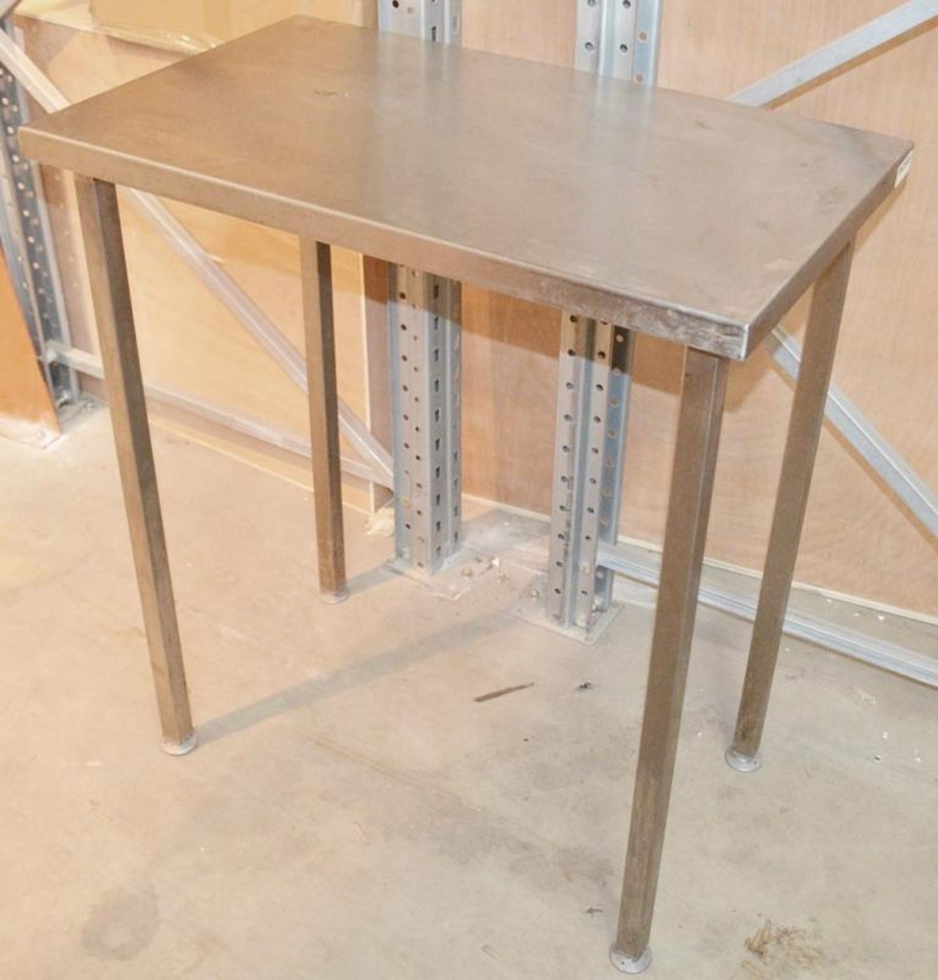 1 x Stainless Steel Commercial Kitchen Prep Table - Dimensions: W76 x D46 x H87cm - Very Recently Re