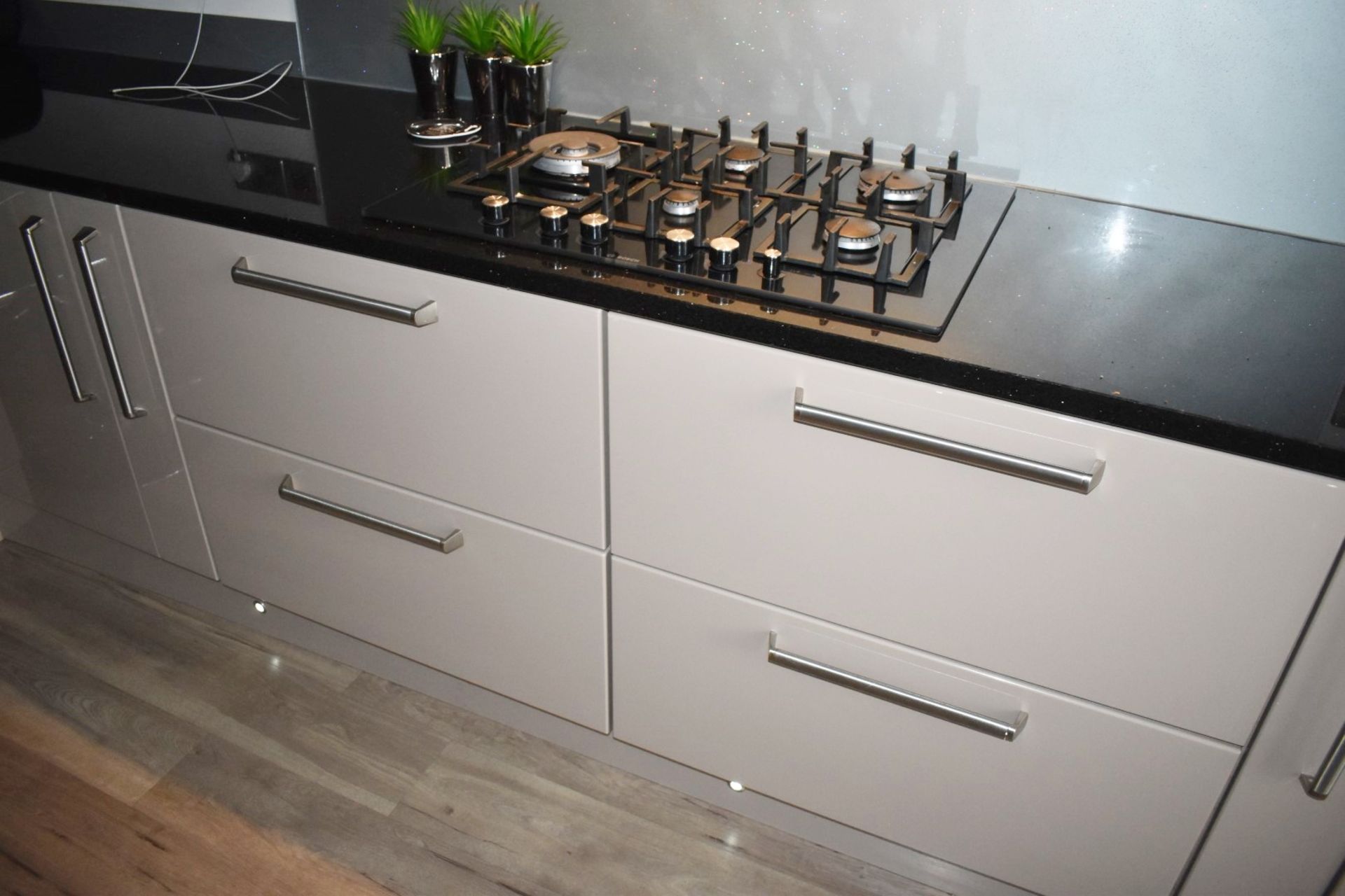 1 x Contemporary Mocha Fitted Kitchen Featuring Galaxy Granite Worktops, Breakfast Bar With Stools - Image 32 of 77