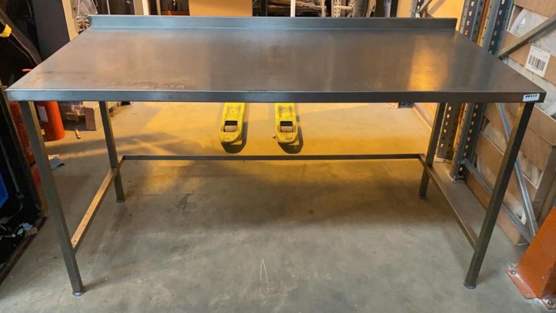1 x Long Stainless Steel Commercial Kitchen Prep Table With Upstand - Dimensions: 170L x 80D x 90H c