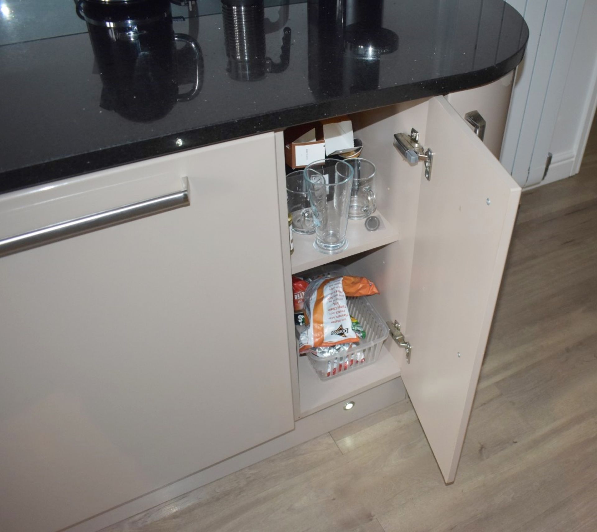 1 x Contemporary Mocha Fitted Kitchen Featuring Galaxy Granite Worktops, Breakfast Bar With Stools - Image 24 of 77