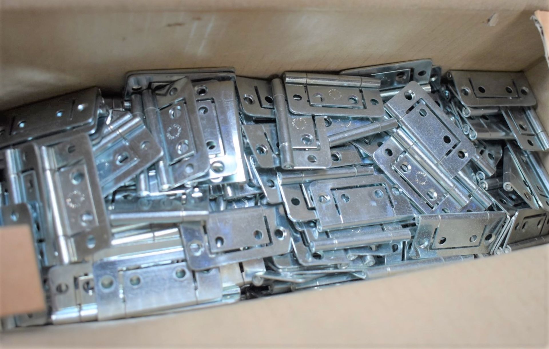 Approximately 260 x Zinc Plated 50mm Flush Hinges - Unused Stock From Hardware Retailer - CL538 -