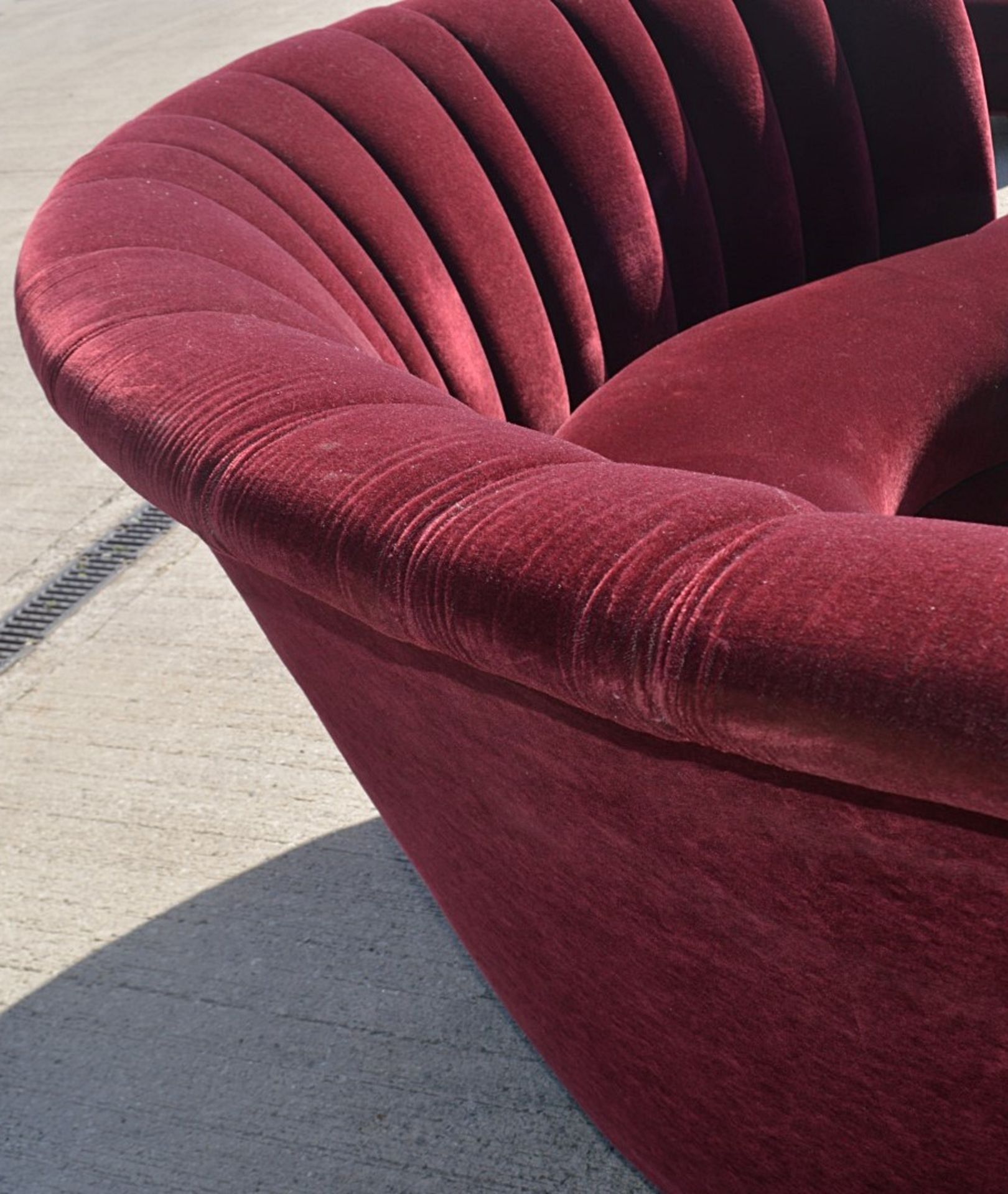 1 x Christopher Guy 'Ditto' Horseshoe-Shaped Dining Room Banquette Sofa Seating, In Burgundy Velvet - Image 6 of 15