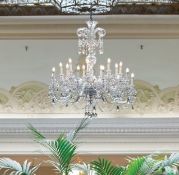 1 x Huge Commercial Ornate Georgian-Style Glass Chandelier - Dimensions: Height 150 x Diameter 125cm