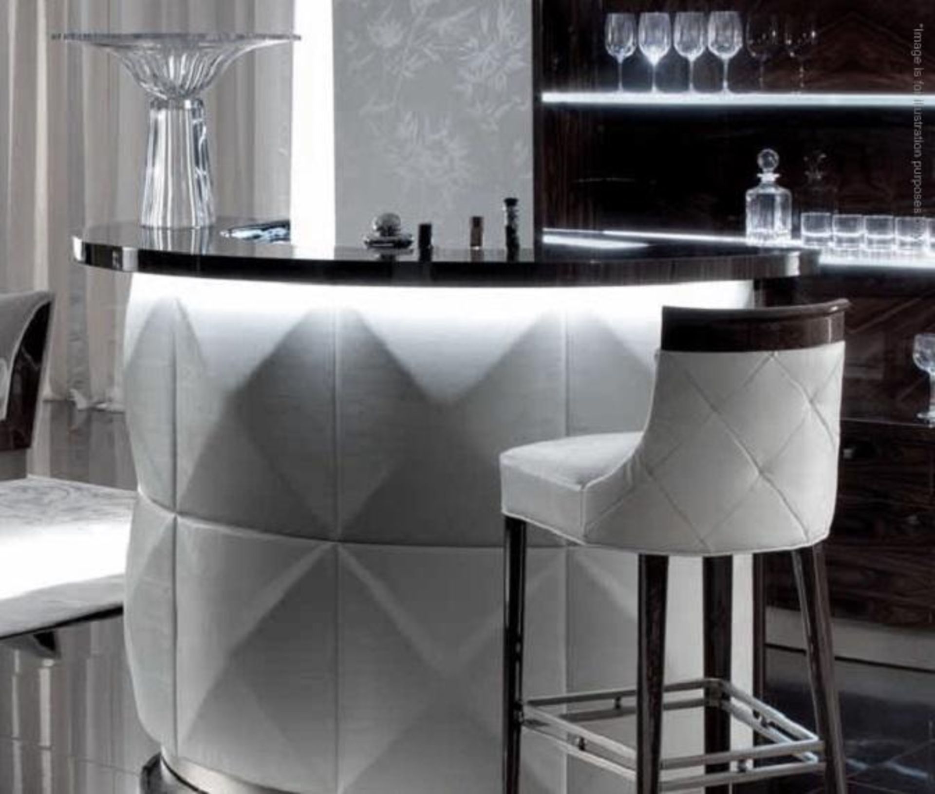 1 x Giorgio Coliseum Curved Living Room Bar With Leather Upholstered Frontage - Original RRP £8,949