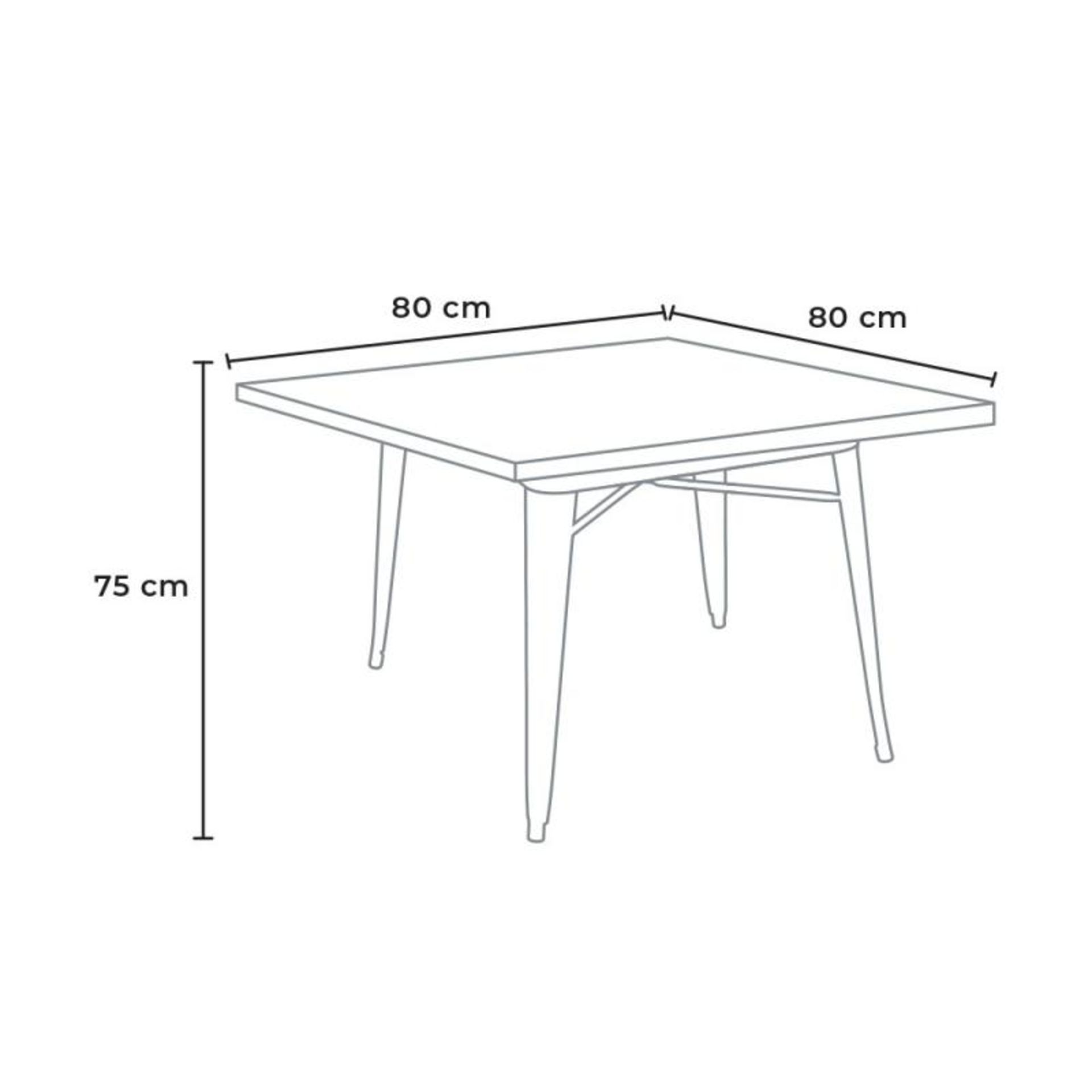 1 x Xavier Pauchard / Tolix Inspired Industrial Outdoor Table In Silver Grey - Dimensions: 80 x 80 x - Image 2 of 3