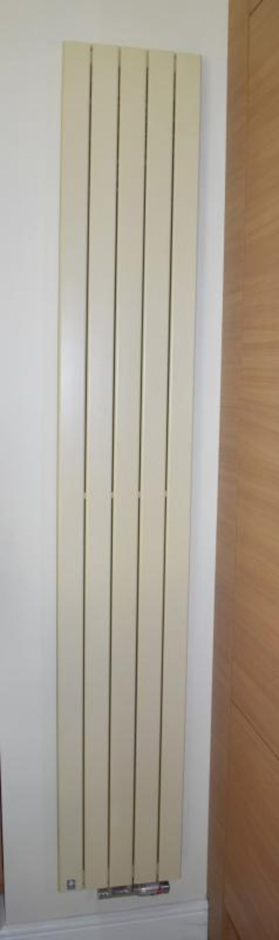 1 x Jaga Vertical Wall Panel Radiator With Vale - Cream Finish Suitable For All Interiors - H200 x W