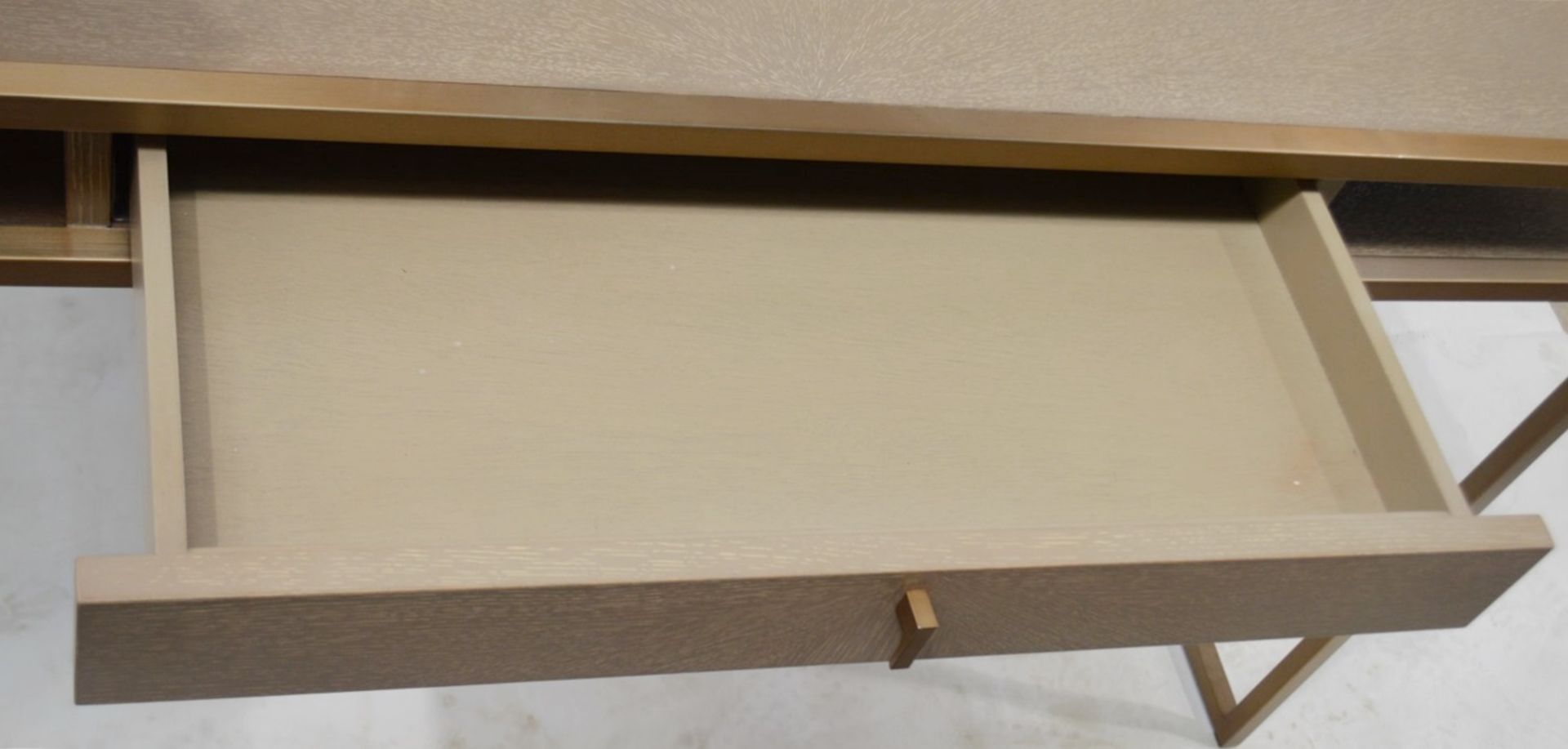 1 x EICHHOLTZ 'Highland' Designer Desk With Washed Oak And Brushed Brass Finishes - Ex-Display - - Image 7 of 12