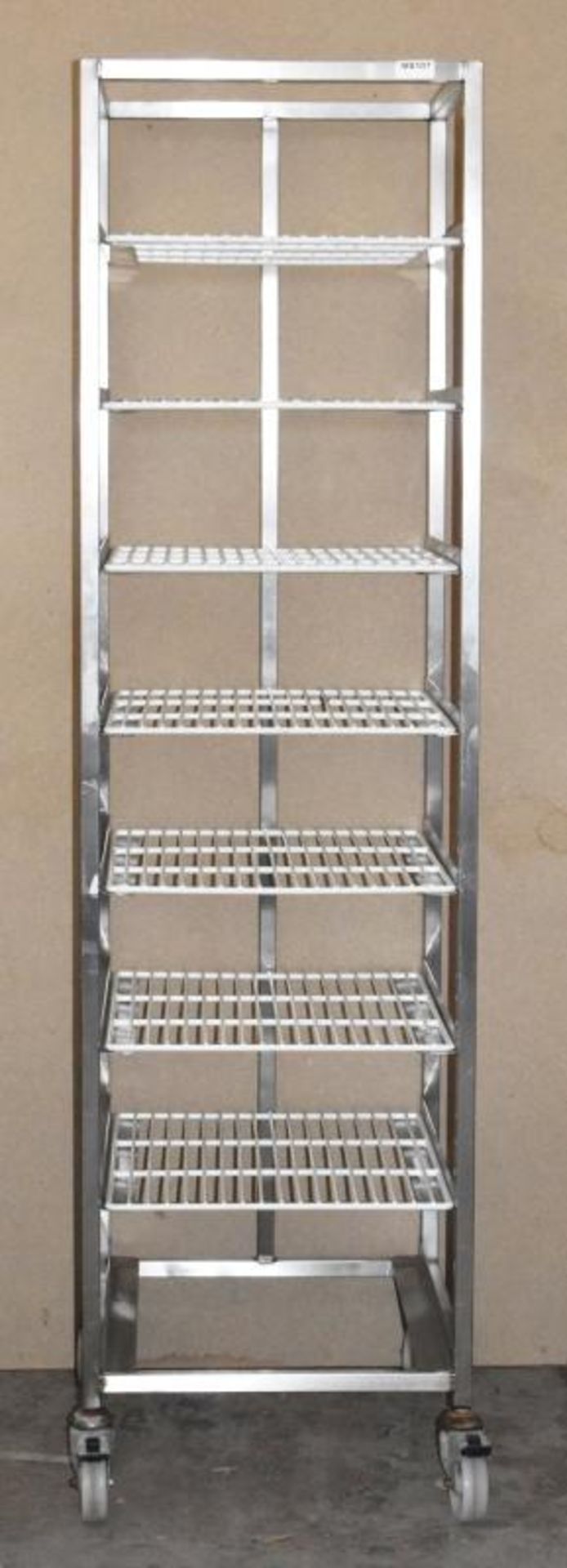 1 x Stainless Steel 8 Tier Mobile Shelf Unit For Commercial Kitchens With White Coated Wire Shelves - Image 11 of 11