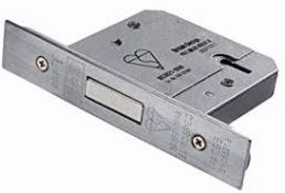 13 x Eurospec 5 Lever Deadlocks 3" in Satin Stainless Steel - Brand New Stock - Product Code: