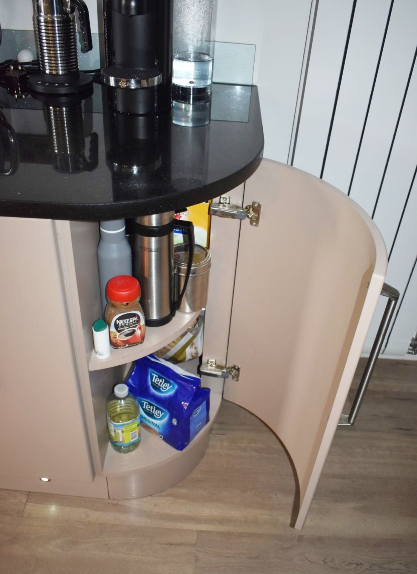 1 x Contemporary Mocha Fitted Kitchen Featuring Galaxy Granite Worktops, Breakfast Bar With Stools - Image 26 of 77