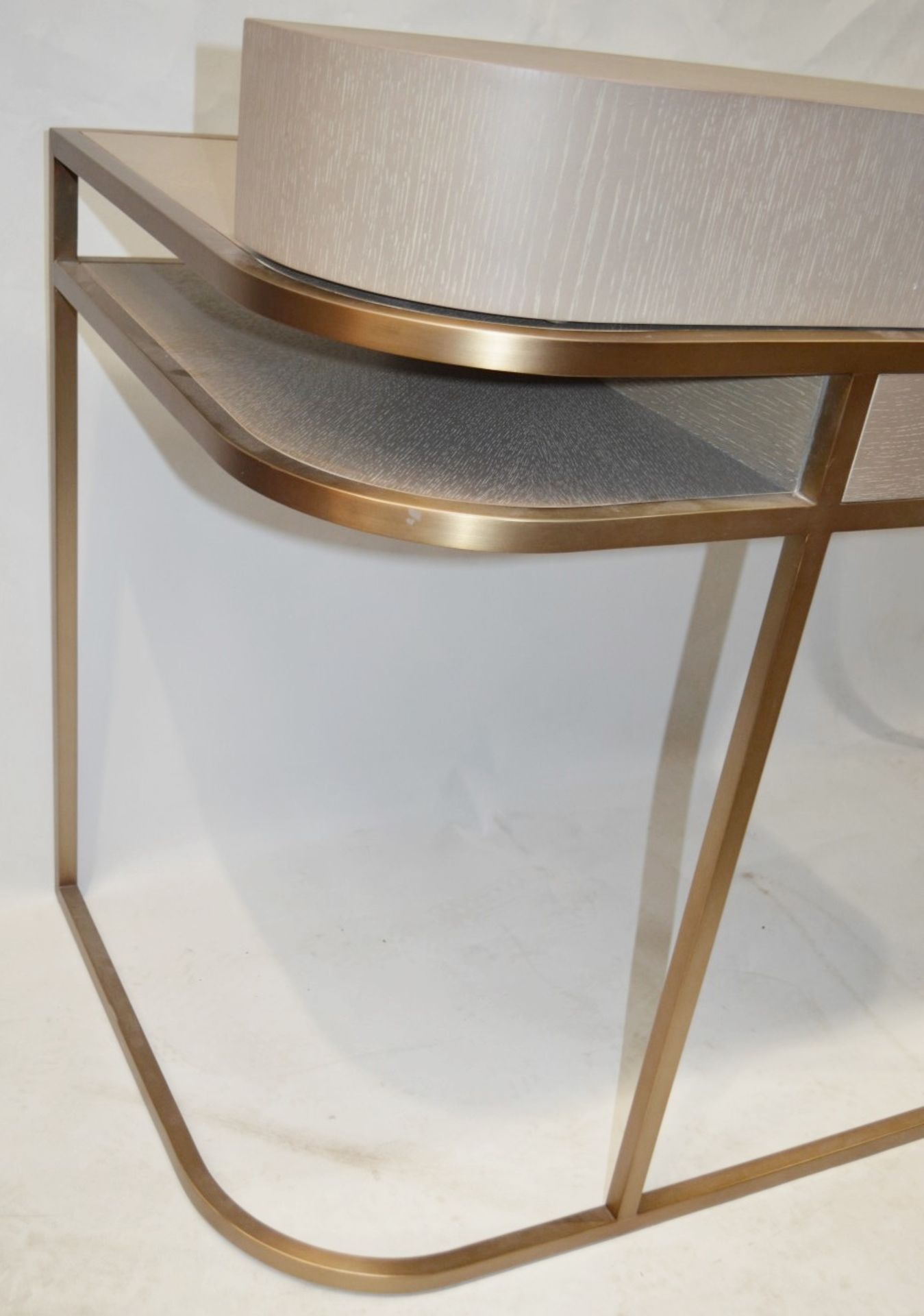 1 x EICHHOLTZ 'Highland' Designer Desk With Washed Oak And Brushed Brass Finishes - Ex-Display - - Image 11 of 12